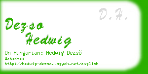 dezso hedwig business card